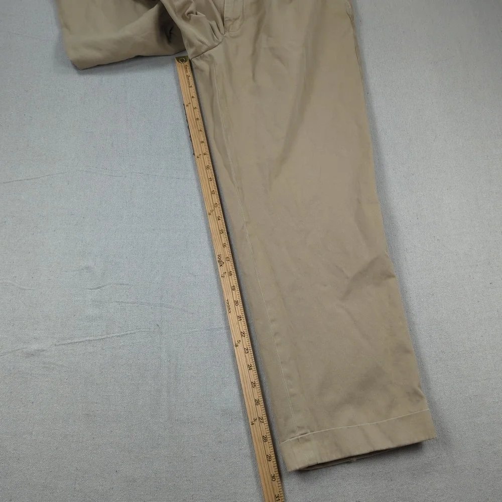 Vtg Polo Ralph Lauren Pants Men 36x30 Khaki Hammond Pleated Cuffed Preppy Office